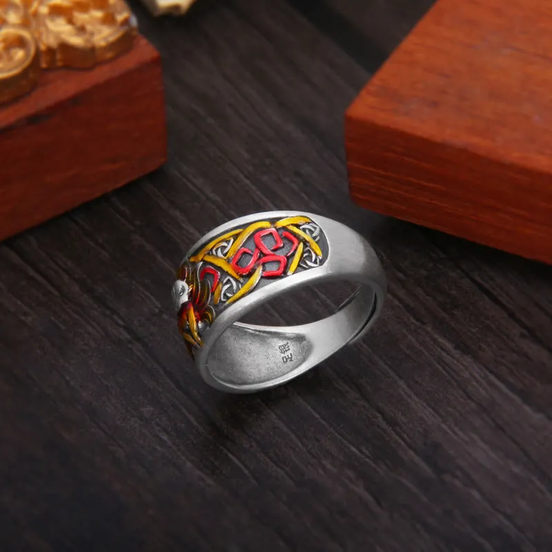 Nine Tailed Fox 999 Sterling Silver Success Protection Ring