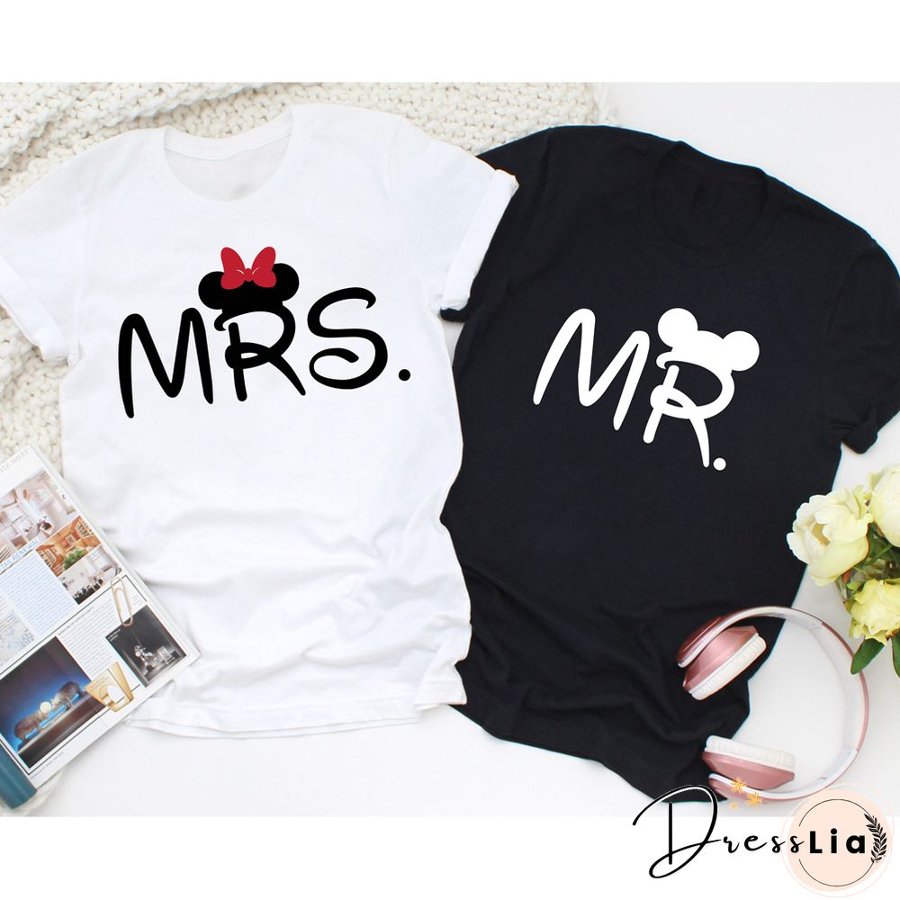Mr And Mrs Matching Couples T-shirt Funny Unisex Newlywed Honeymoon Gift Tshirt Cute Women Graphic Valentine's Day Tee Shirt Top
