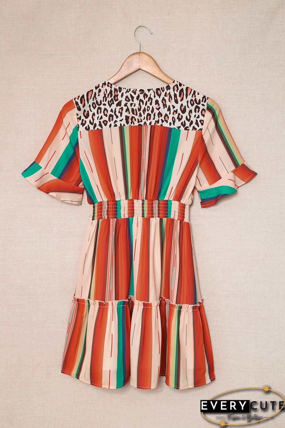 Serape Striped Leopard Mini Dress