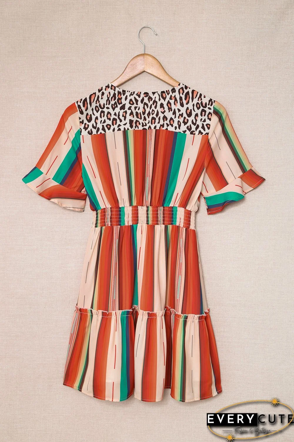 Serape Striped Leopard Mini Dress
