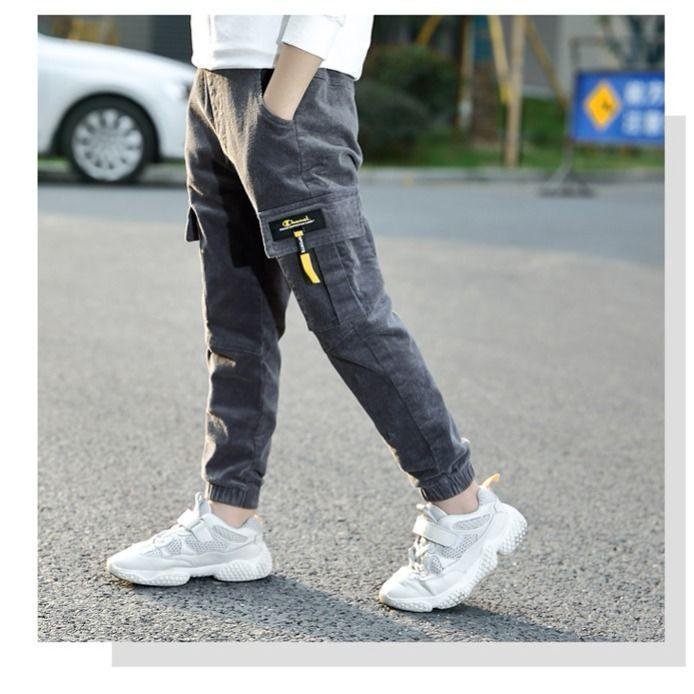 INS HOT Boys' corduroy pants 3-13 years old kid's thick pants cashmere big children's autumn and winter clothes boys overalls