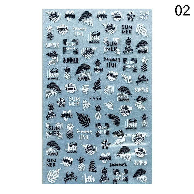 2021 New 3D Nail Art Sticker English Letter Stickers For Nail Foil Love Heart Design Nails Accessories Fashion Manicures Sticker