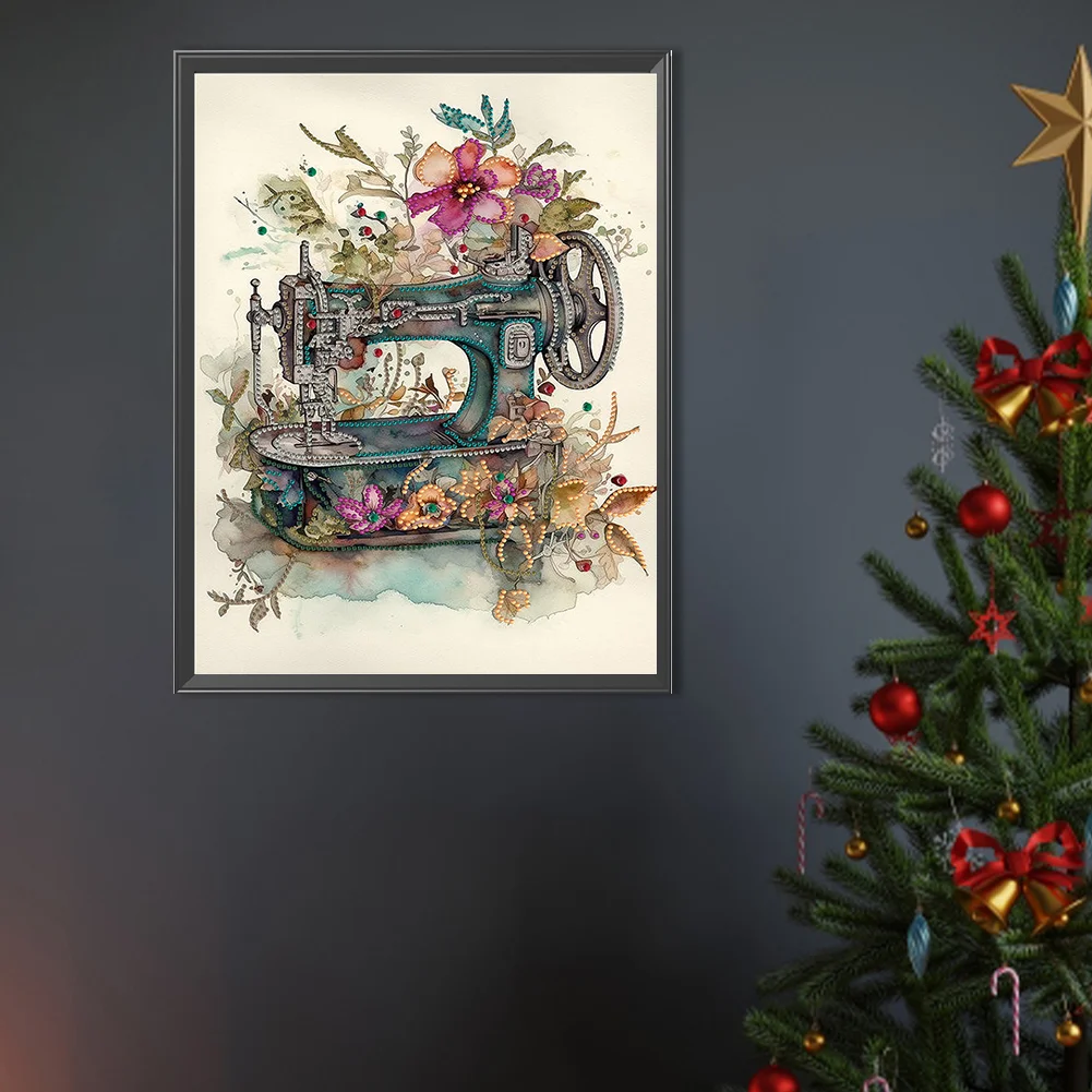 Diamond Painting - Partial Special Shaped Drill - Sewing Machine(Canvas|30*40cm)