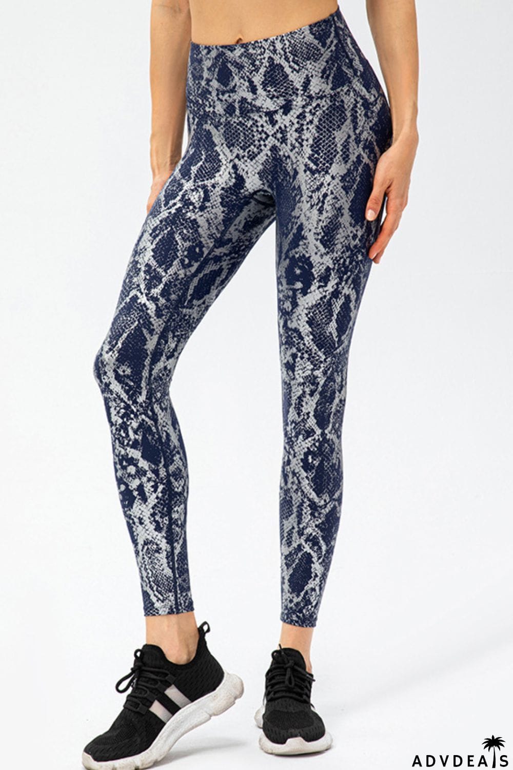 Animal Print Slim Fit Wide Waistband Long Sports Pants