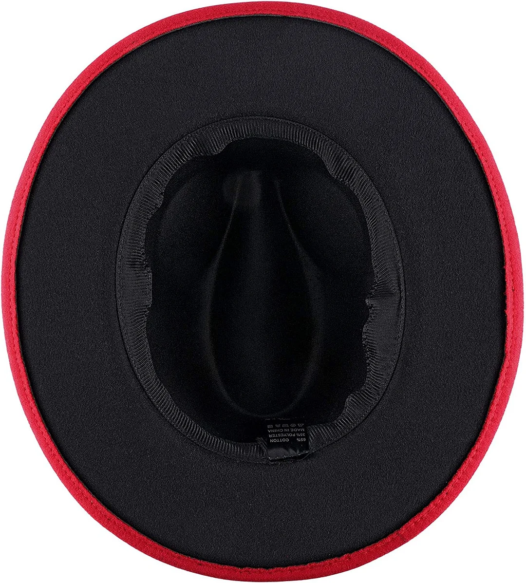 Two Tone Red Bottom Wide Brim Wool Felt Fedora Hat 