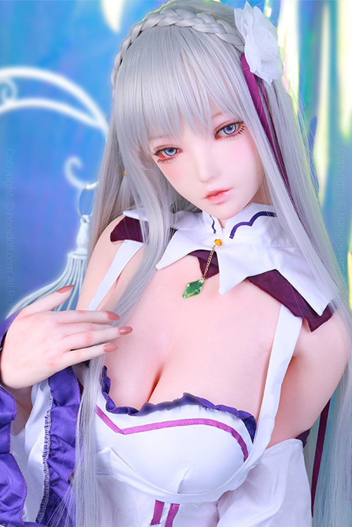 Mozudoll 163cm Realistic TPE Doll with Purple and White Dress - Cute Princess H3748 Mozudoll HANIDOLL