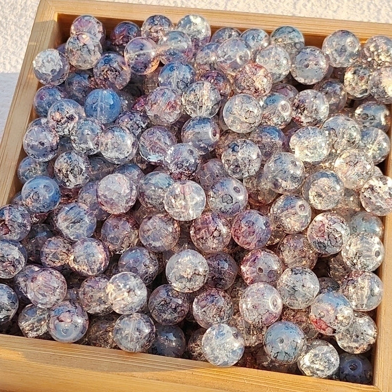 50 Pieces High Quality 8/10mm Protein Jade Broken Water Dyed Glass Bead DIY Handmade Glass Paint Beads Round Beads String Beads Materials