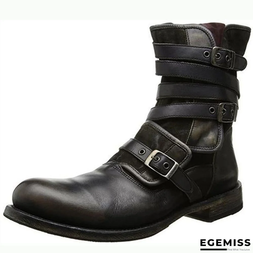 Men's Retro Multiple Buckle Retro Ankle Boots | EGEMISS