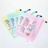 5 pcs Waterproof Mesh Zipper Bag Cross Stitch PVC Mesh Zip File Bag Puzzle Bags