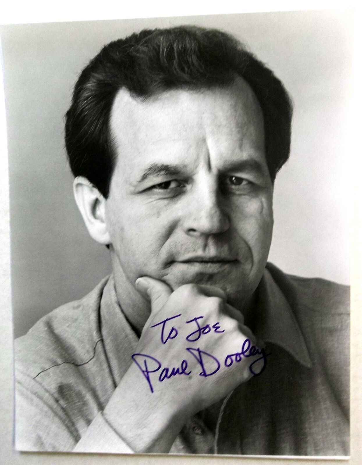 PAUL DOOLEY Autographed 8 x 10 B&W Photo Poster painting CHARACTER Actor FILM tv Stage WRITER