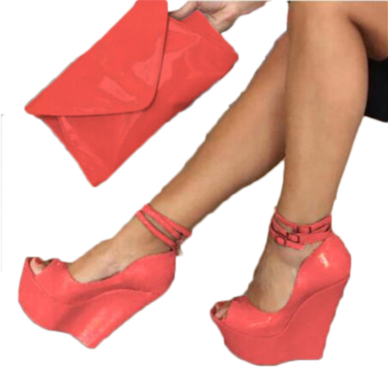 TAAFO Women's Shoes Wedge Heel Women's Shoes High Heels Peep Toe Pumps Thick Soled Shoes women's Shoe