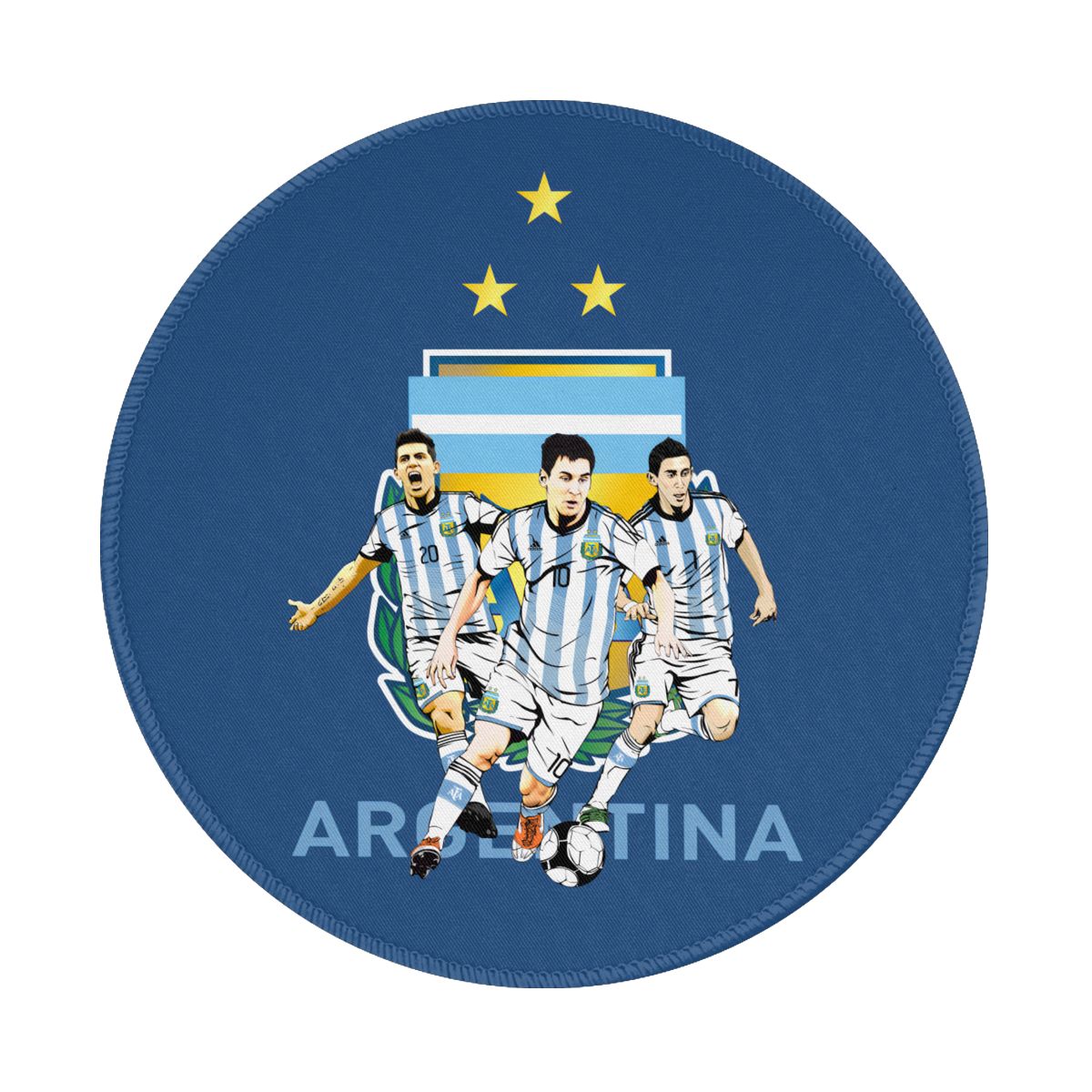 Argentina Players Waterproof Round Mouse Pad for Wireless Mouse