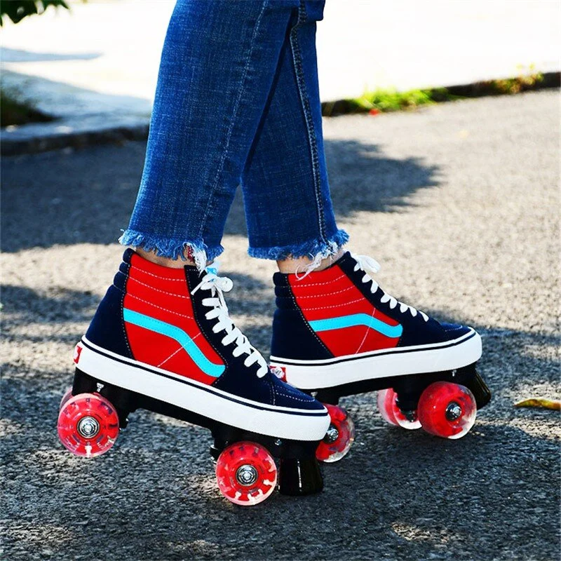 Custom Classic Canvans Quad Roller Skate Shoes for Adult - vzzhome
