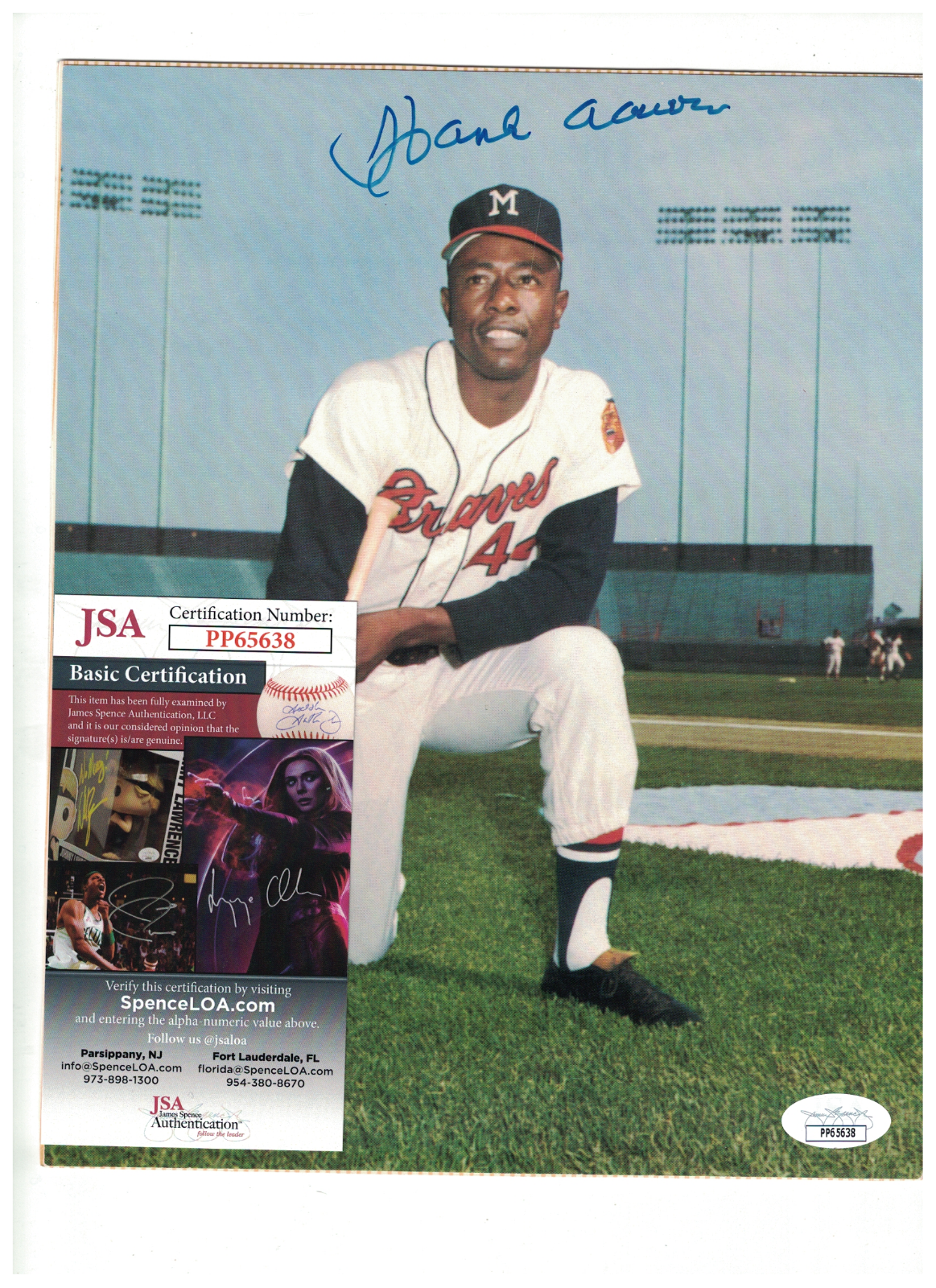 Hank Aaron Atlanta Braves Signed 8x10 Photo Poster painting Mounted on Album JSA Certified