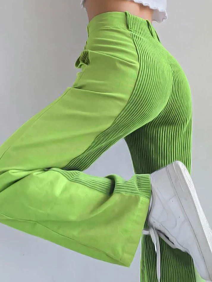 Toloer High Waist Y2K Corduroy Loose Pants-Outfit Ideas