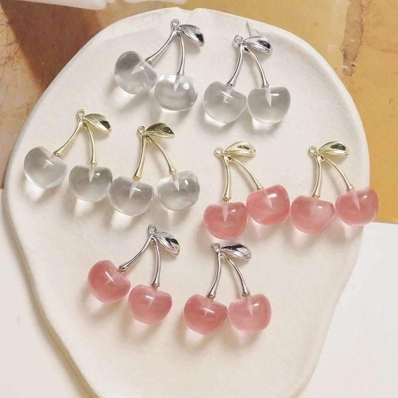 Summer Iced Emulational Fruit Cherry Cherry Diy Three-Dimensional Pendant Accessories Earrings For Women Earring Material