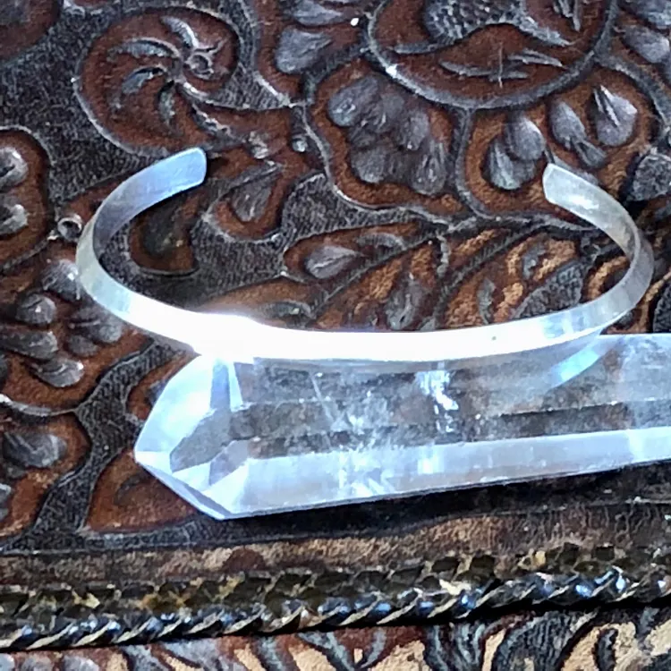 Vintage Hand Made Carinated Cuff Bracelet in Sterling Silver