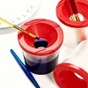 Spill Proof Paint Cups with Colored Lids Paint Brush Cleaner Cup Reusable for Artist Watercolor Painting Art Crafts Supplies (1Pcs Red)