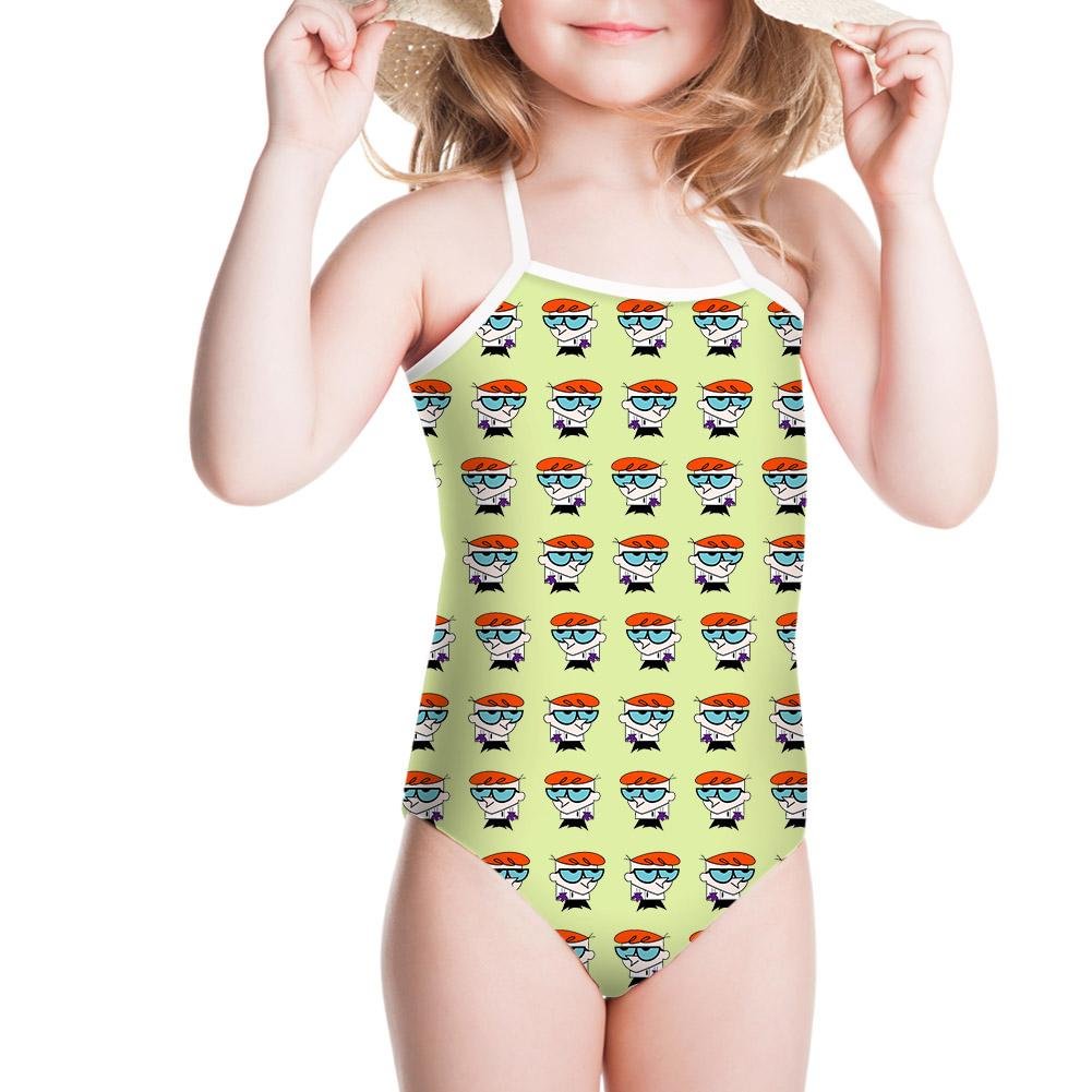 Dexter's Laboratory Halter Neck One Piece Swimsuit Sleeveless Bathing Suit for Girl
