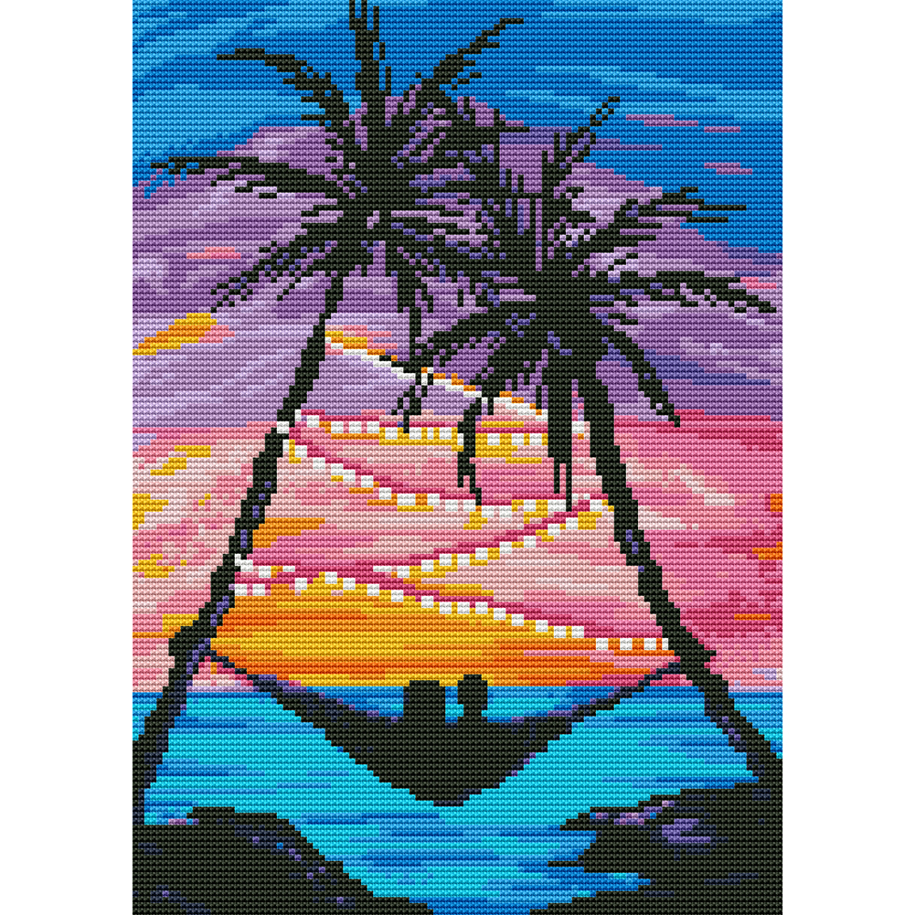 

Seascape Sunset - 11CT Stamped Cross Stitch - 40*30CM, 501 Original