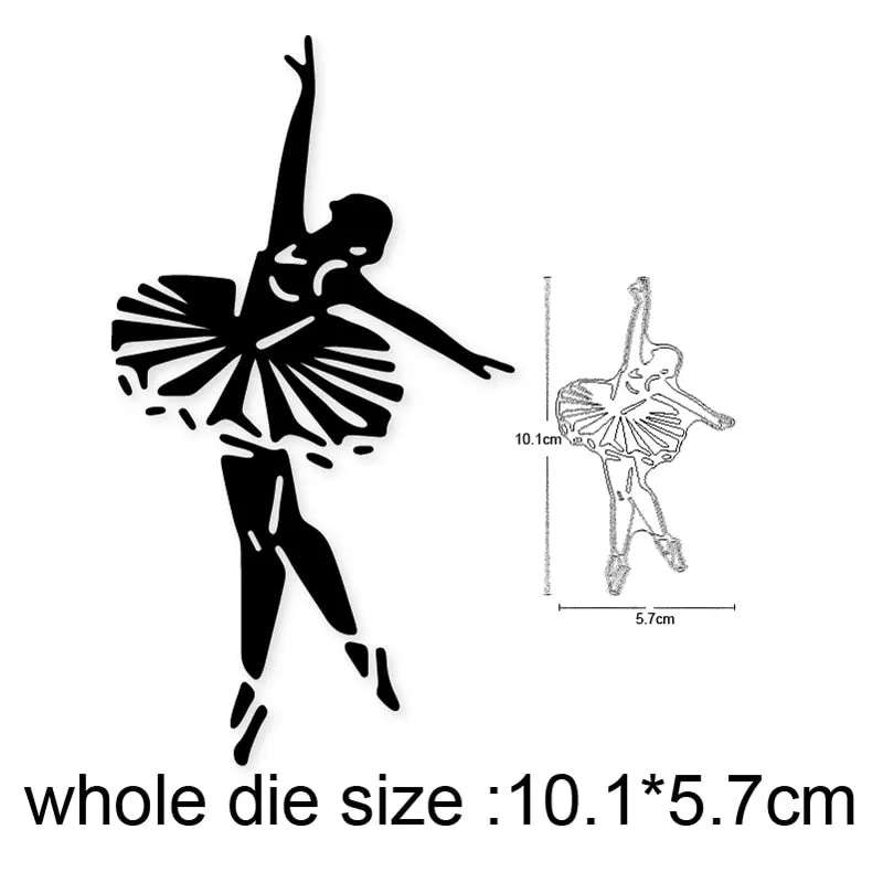Girl Dancer Ballet Yoga Metal Cutting Dies Stencil For DIY Scrapbooking/Photo Album Decor Embossing Paper Card Making Craft Dies