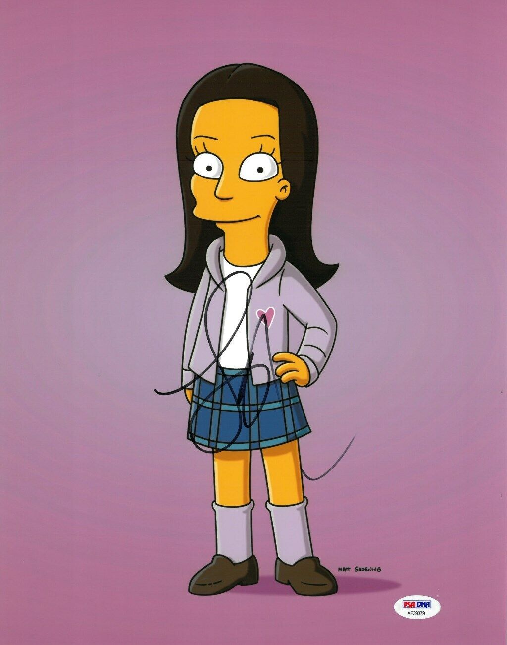 Lea Michele Signed Simpsons Authentic Autographed 11x14 Photo Poster painting PSA/DNA #AF39379