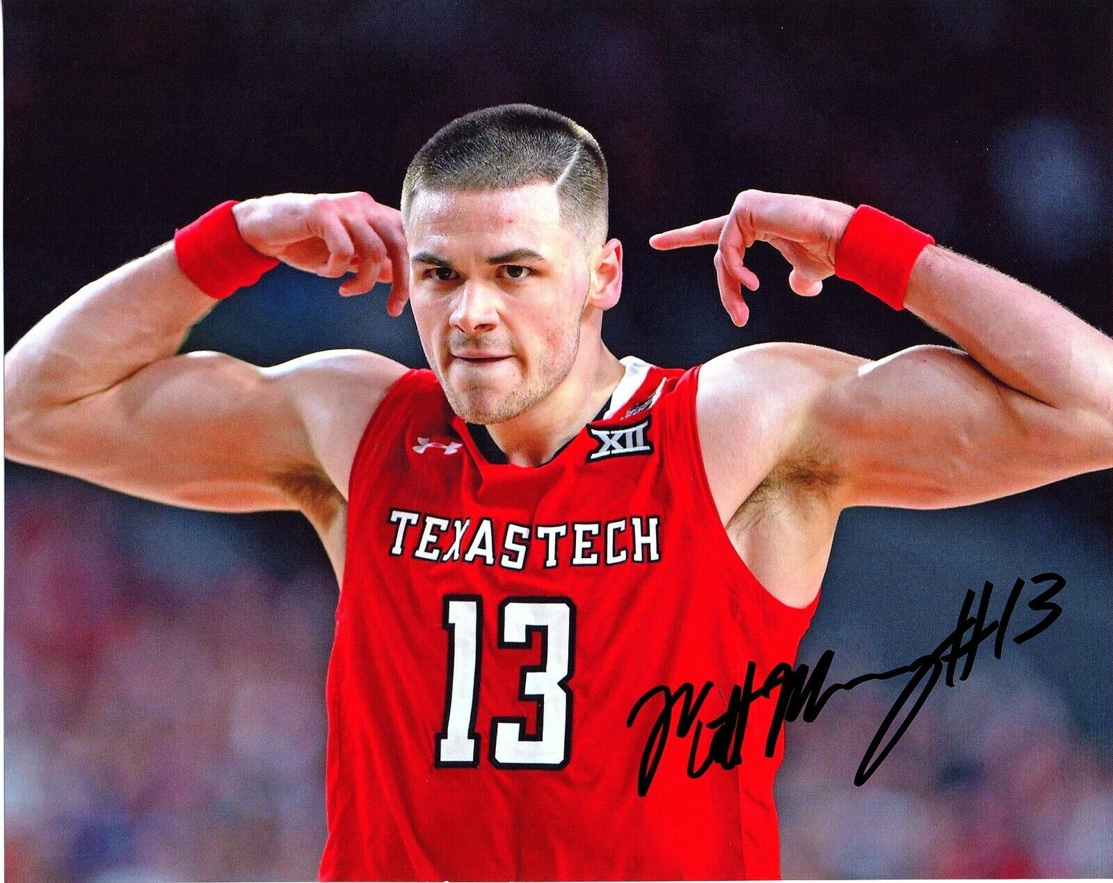 Matt Mooney REPRINT auto signed basketball Photo Poster painting Texas Tech Red Raiders GUNS UP!