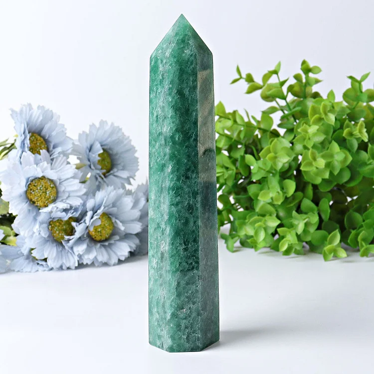 8" Green Strawberry Quartz Crystal Towers Points