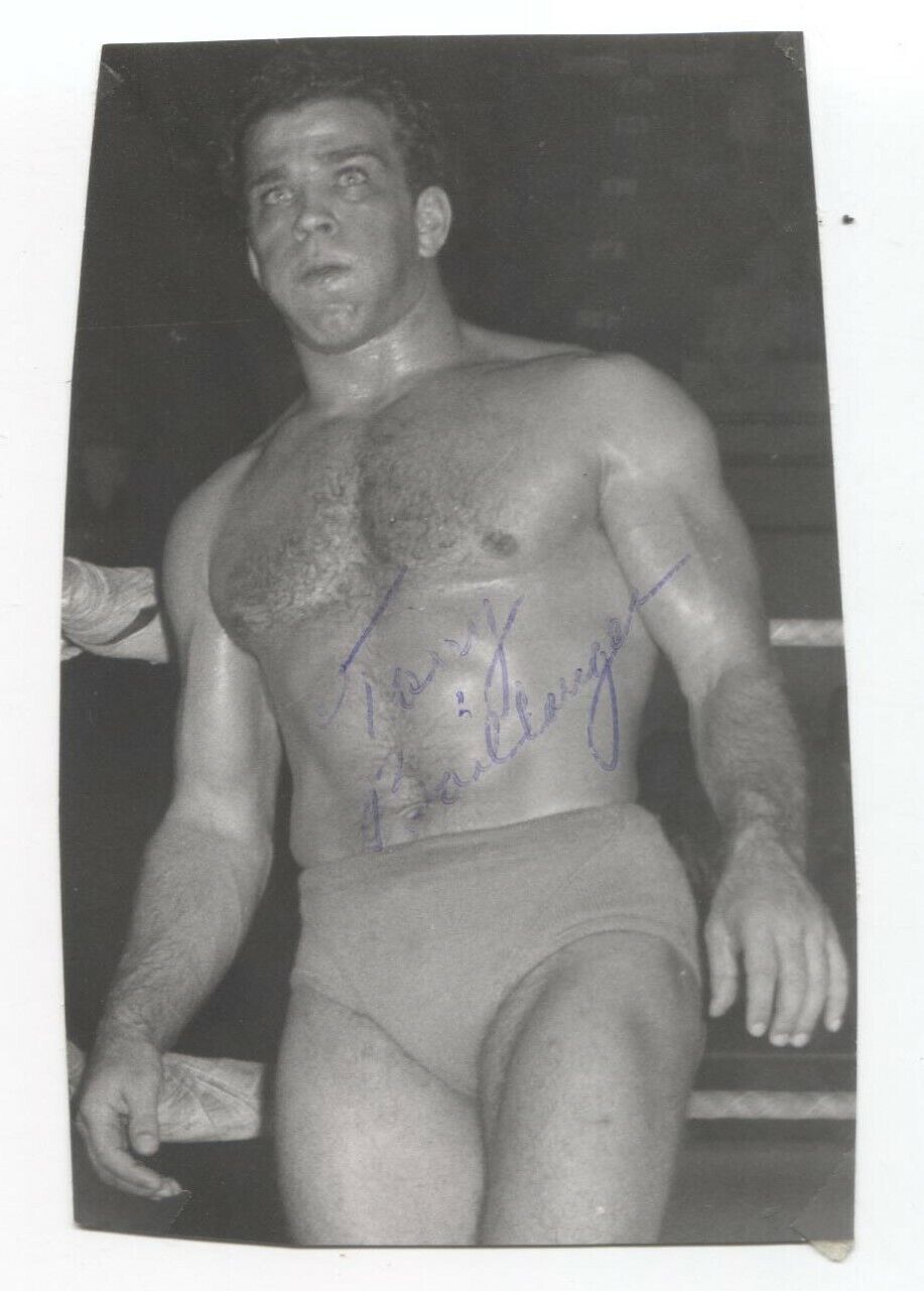 Vintage 1950's Wrestling Tony Signed Cut Photo Poster painting Autographed Signature UNKNOWN