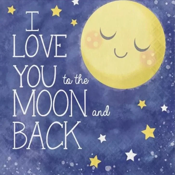 Full Round Diamond Painting - Love You To The Moon Back(30*30cm)
