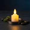 Flameless LED Tea Lights Candles Solar Power Realistic Fake Electric Tealight Candles Multifunctional for Fireplace Mantel Dinner Wedding Party