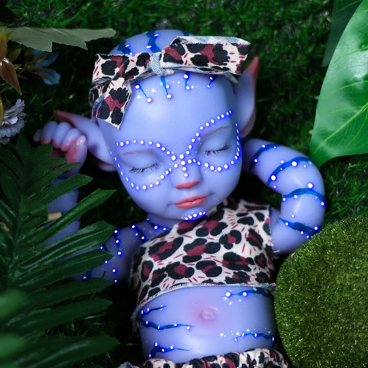 Babeside Landes 12" Realistic Silicone Quiet Baby Blue Skin Little Infant Girl Best Gift for Kids