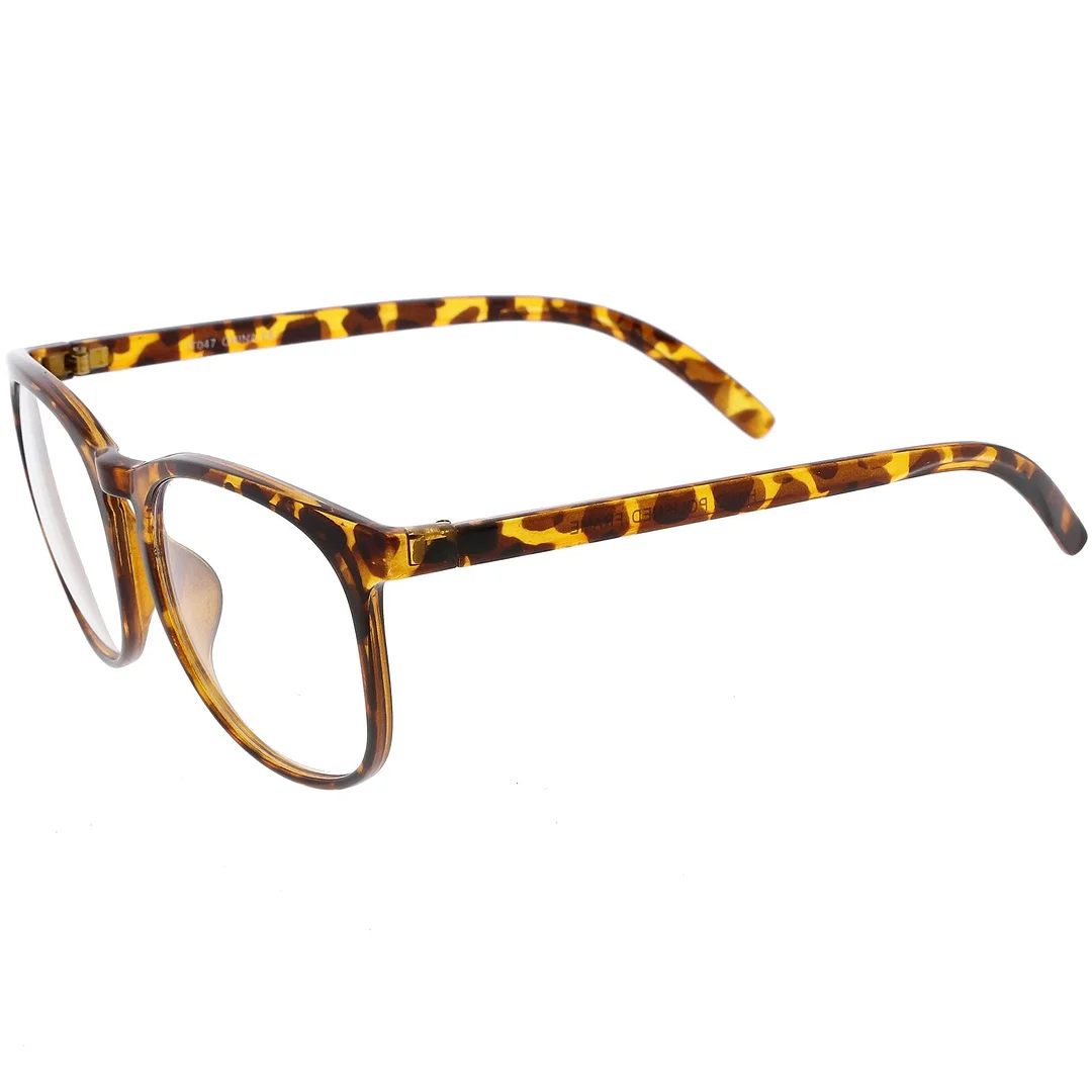 Classic Horn Rimmed Square Eyeglasses Clear Lens 54mm