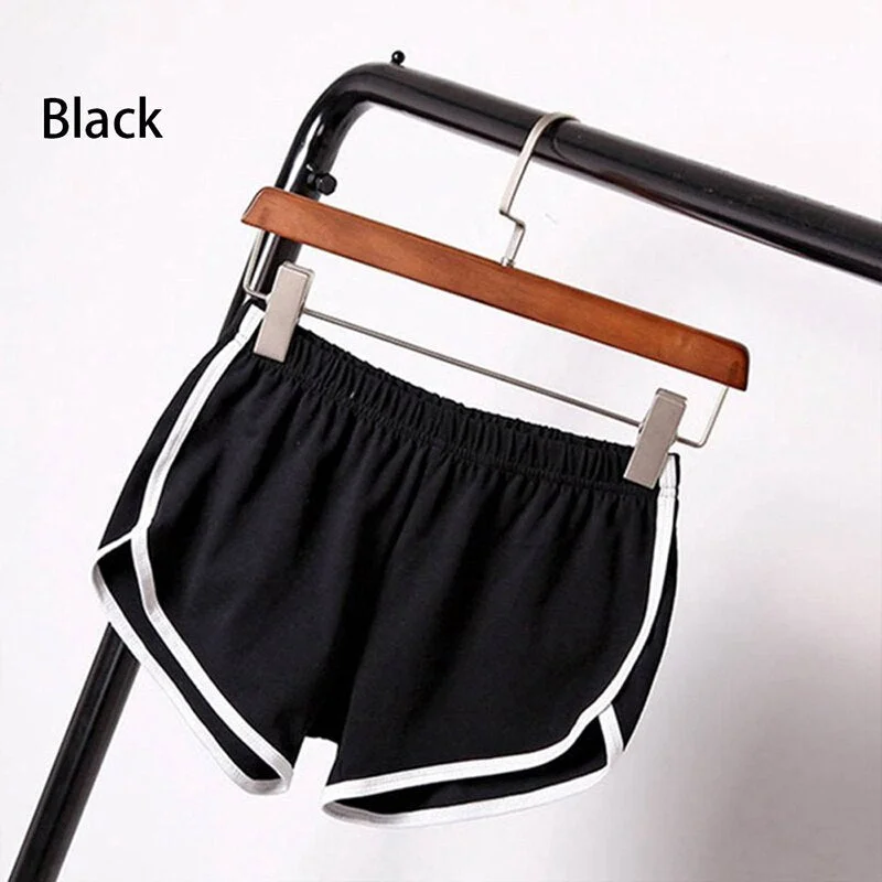 Summer Hot Women Blend Short Pants Contrast Binding Side Split Elastic Waist Patchwork Casual Beach Party Shorts