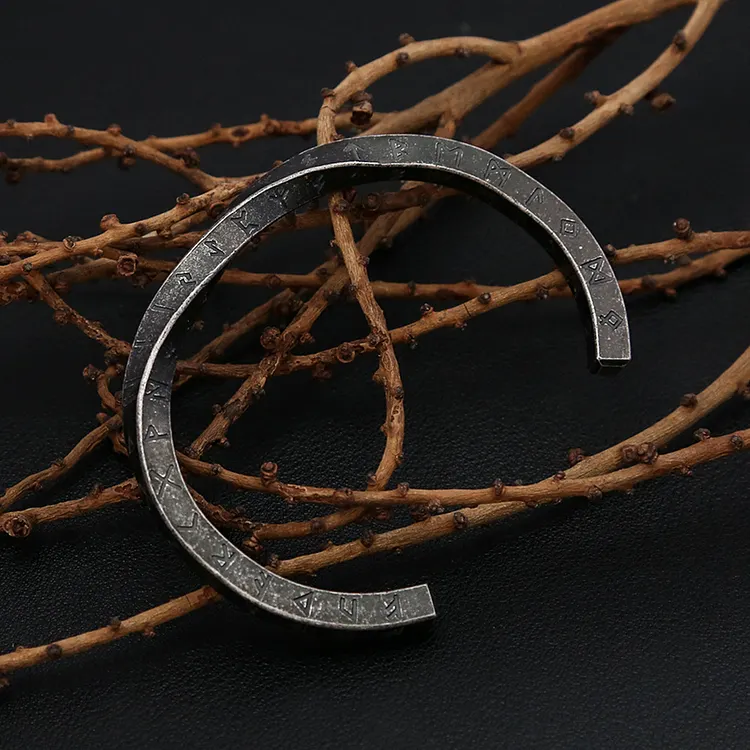 Viking Runes Vintage Open Bracelet