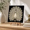(30x30cm)Peacock DIY Pearl Painting Art With Inner Frame Handmade Pearl Material Art Kit Living Room Decor