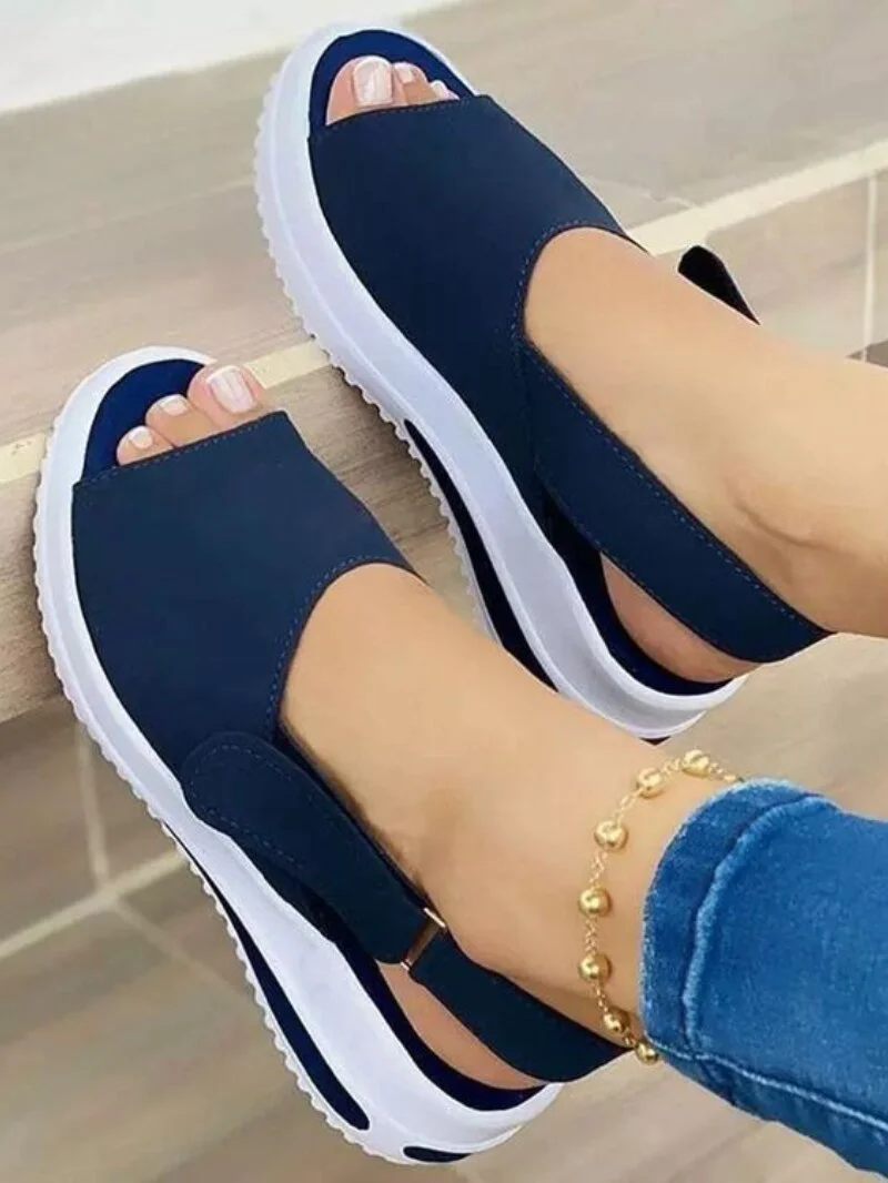 Woherb Fashion Shoes Women Platform Sandals Stretch Fabric Summer Women's Shoes Comfort Walking Ladies Sandalias Female Casual Footwear 703-1