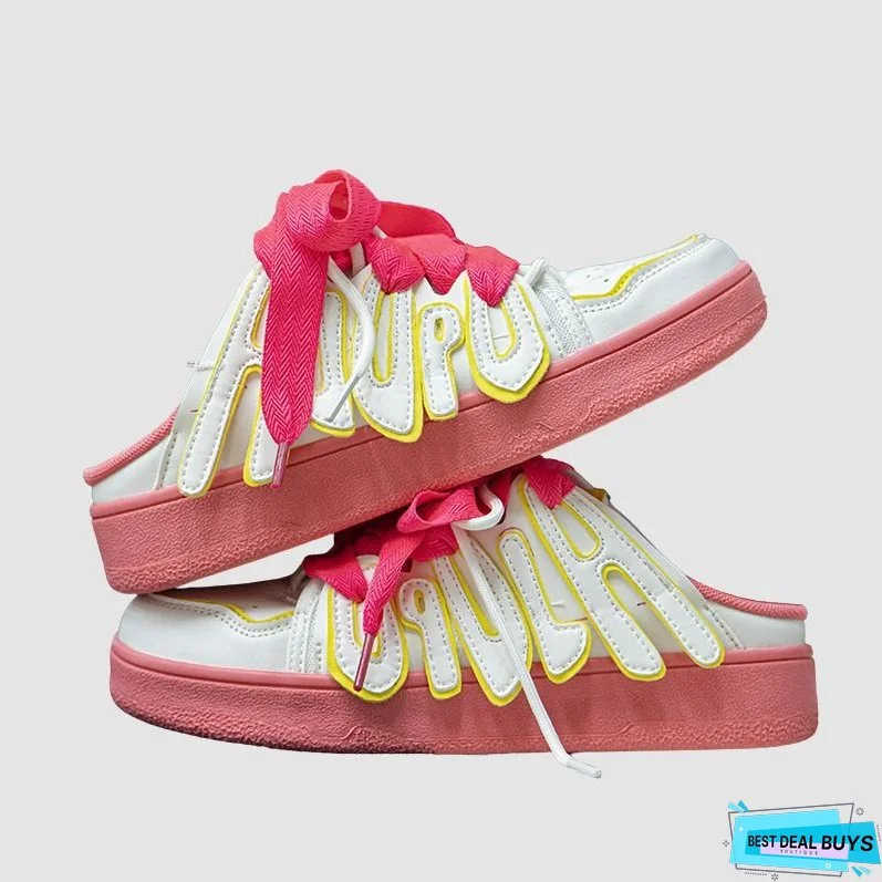 Letter Patchwork Design Slippers