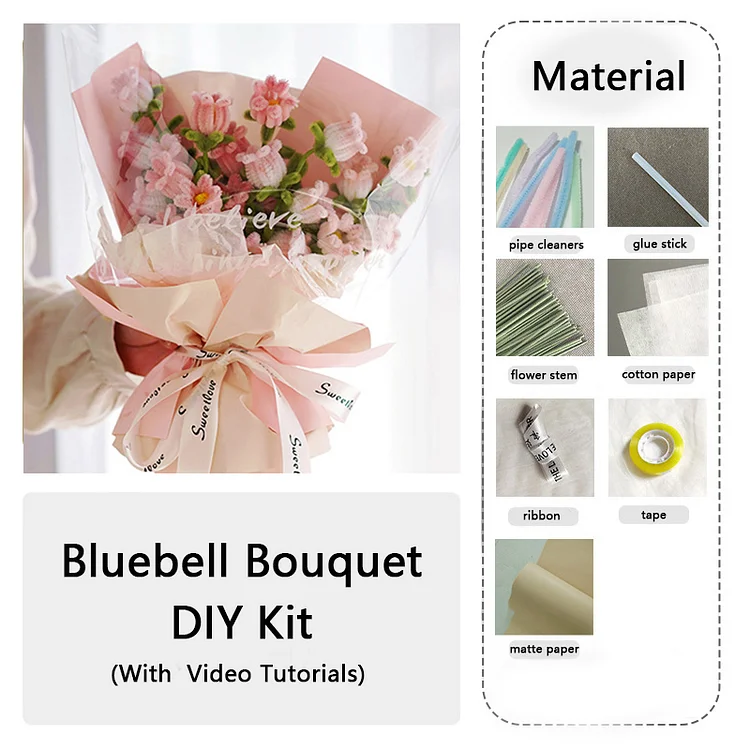 DIY Pipe Cleaners Kit - Bluebell Bouquet