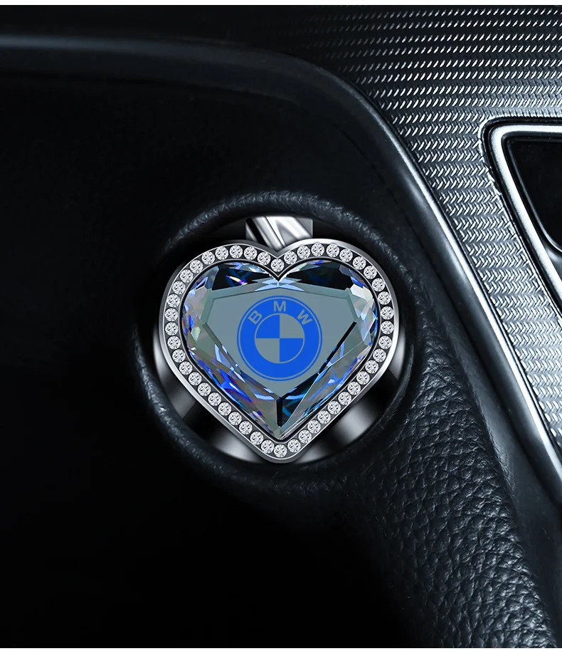 "Crystal Heart" car one-button start protective cover
