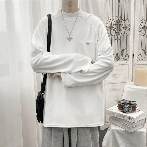 Aonga T-Shirt Man Clothing Camisetas Oversize Korean Style Students Couples Streetwear All-Match Popular Simple Fashion Soft New Tops