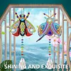 5PCS-1 5D DIY Diamond Painting Wind Chimes Suncatcher Kit Double Sided Diamond Art Kits Suncatcher with Crystal Pendant for Home Wall Window Decor Adults DIY Art Craft