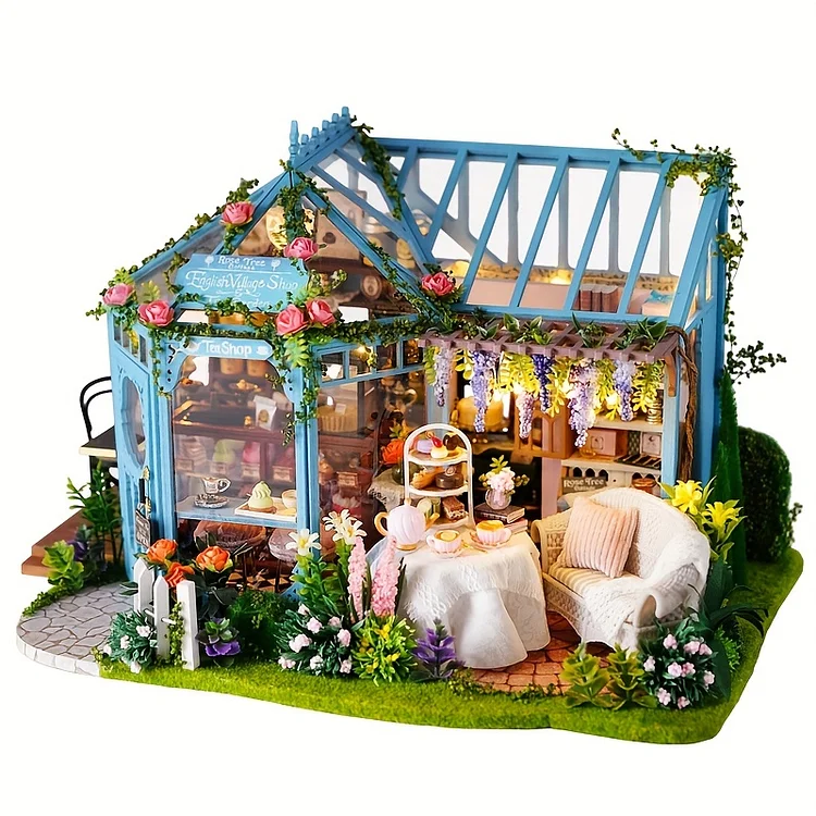 1pc Dollhouse Miniature With Furniture, 3D Wooden Miniature Doll House With Music Box & LED Lights, DIY House Kit For Women Girls Best Birthday Valentine's Day Gift, Xmas Gift