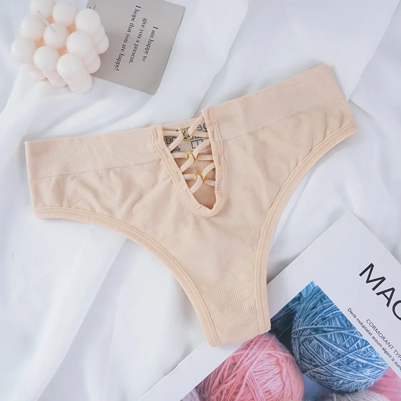 Cotton Women Hollow Out Thong Panties Underwear Seamless Sport Briefs Low Waist Female Solid Panty Comfort Lady Lingerie