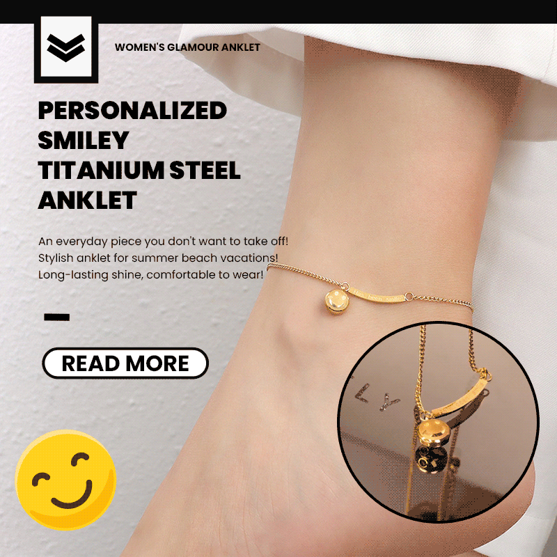 Personalized Smiley Titanium Steel Anklet