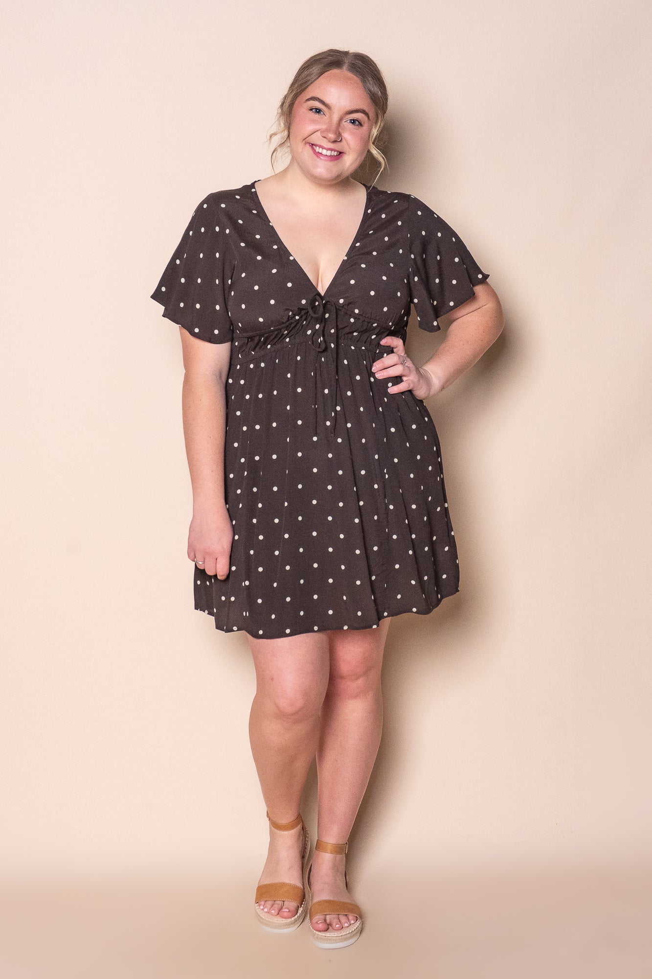 Emelia Skater Dress in Brown - All About Eve