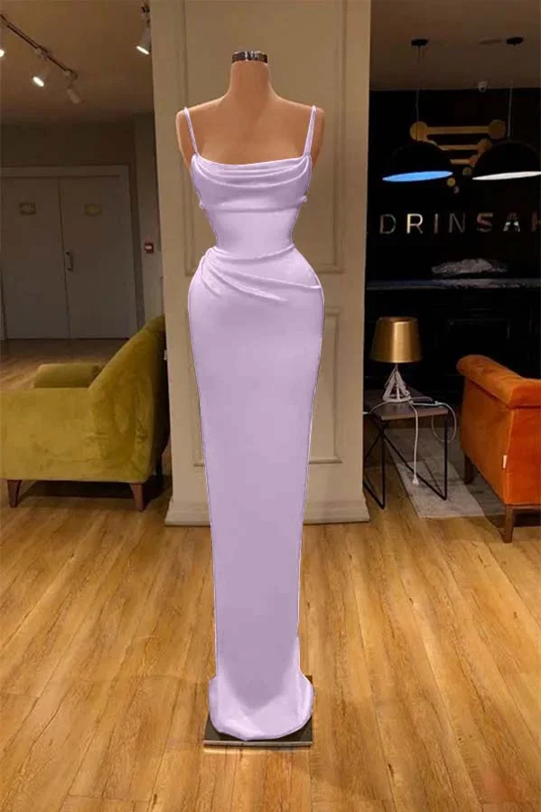 Spaghetti Straps Cut-Out Floor Length Trumpet/Mermaid Prom Dresses in Red main image 1