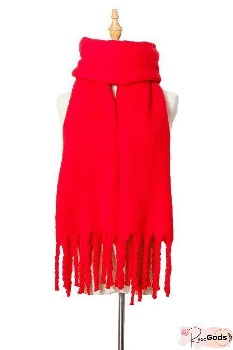 Solid Tassels Scarf