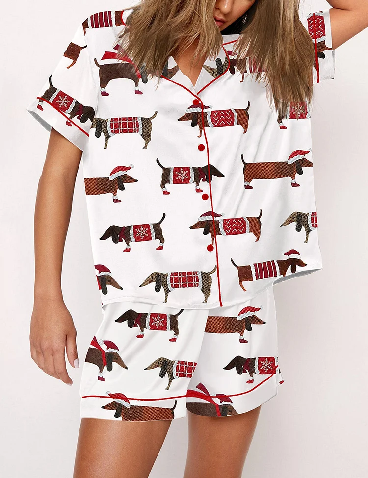 Women's Christmas Dachshund Pajama Set