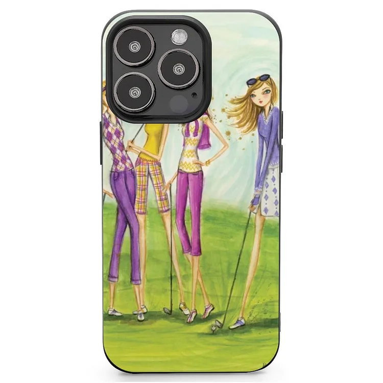 Ladies Golf In Style Mobile Phone Case Shell For IPhone 13 and iPhone14 Pro Max and IPhone 15 Plus Case - Heather Prints Shirts